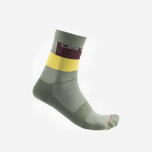 Calcetines Castelli BLOCCO 15 Hombre Verde | 034-NWHIUD