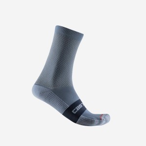 Calcetines Castelli ESPRESSO 15 Hombre Gris Claro Azules | 980-NKGFJX