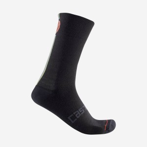 Calcetines Castelli RACING STRIPE 18 Hombre Negras | 489-LUWJFB