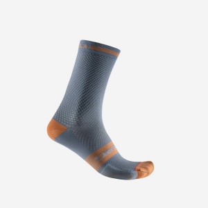 Calcetines Castelli SUPERLEGGERA T 18 Hombre Gris Claro Azules Marrones | 293-HNCREF