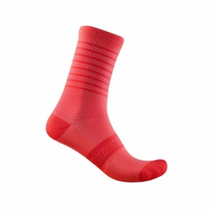 Calcetines Castelli SUPERLEGGERA W 12 Mujer Rosas | 403-KXSFOH