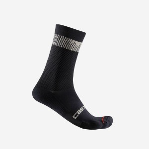 Calcetines Castelli UNLIMITED 18 Hombre Negras Plateadas | 742-PXKGRM