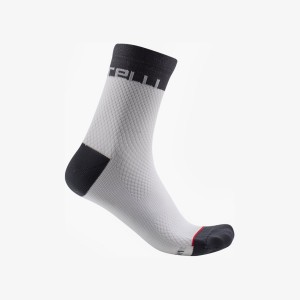 Calcetines Castelli VELOCISSIMA 12 Mujer Blancas Gris Oscuro | 241-OZALPD