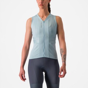 Camiseta Castelli ANIMA 4 SLEEVELESS Mujer Azules Gris Oscuro Azules | 794-JRIBNZ