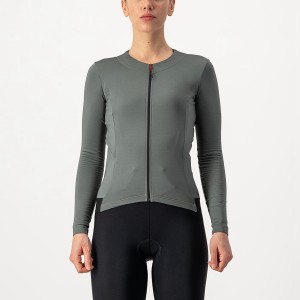 Camiseta Castelli FLY LS W Mujer Gris | 576-GKBDIA