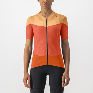 Camiseta Castelli GRADIENT COLOR BLOCK Mujer Rojas Oscuro Naranjas Naranjas | 380-YZRTSJ