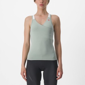 Camiseta Castelli SOLARIS TOP Mujer Verde Blancas | 842-JLCEOV