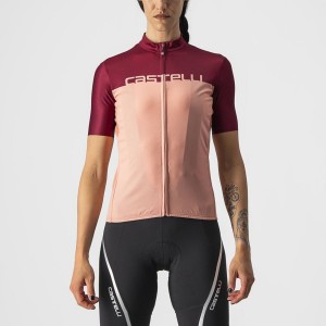 Camiseta Castelli VELOCISSIMA Mujer Rosas Burdeos | 362-RMDOFS