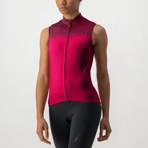 Camiseta Castelli VELOCISSIMA SLEEVELESS Mujer Rojas Burdeos | 752-GFUKPM