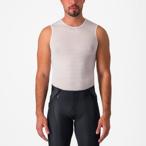 Capa Base Castelli PRO MESH 2.0 SLEEVELESS Hombre Blancas | 958-FHOJSP