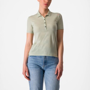 Casual Castelli MERINO W POLO Mujer Verde | 268-CXELNQ