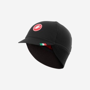 Gorra Castelli DIFESA THERMAL Hombre Negras Rojas | 092-DXGRZS