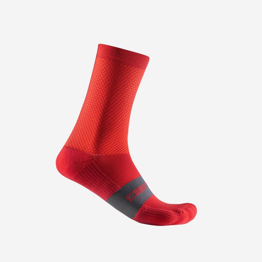 Calcetines Castelli ESPRESSO 15 Hombre Rojas | 018-QUZHVA