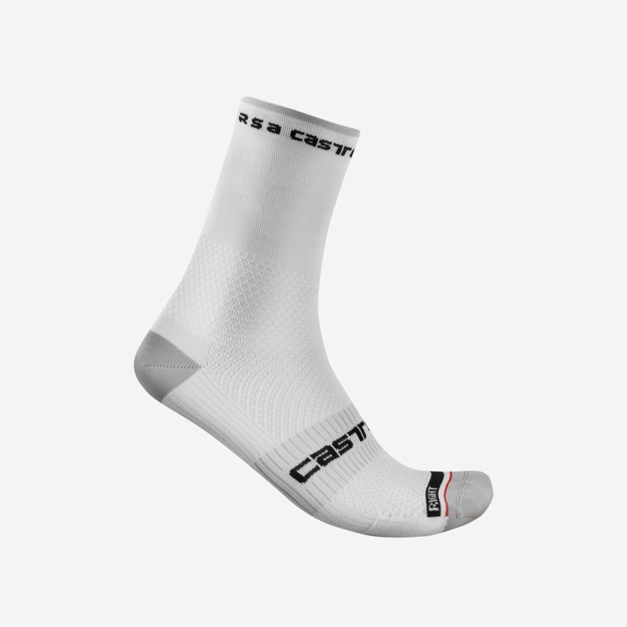 Calcetines Castelli ROSSO CORSA PRO 15 Hombre Blancas | 890-UEOKTV