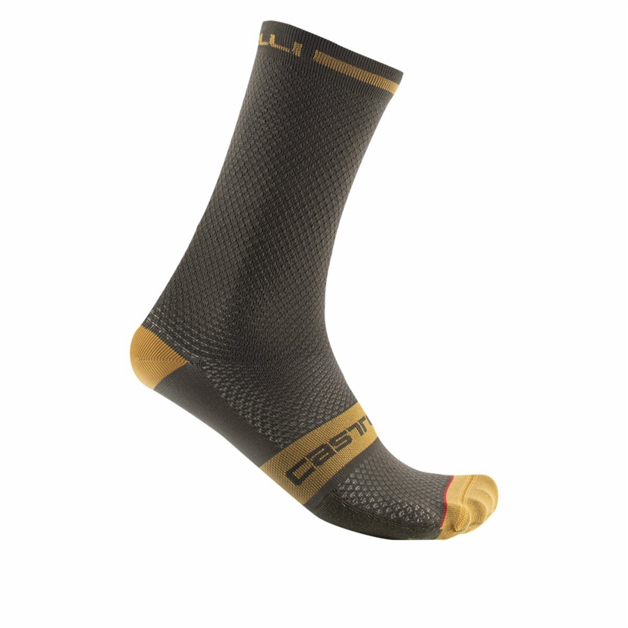 Calcetines Castelli SUPERLEGGERA T 18 Hombre Verde Oscuro | 983-WLRTQD