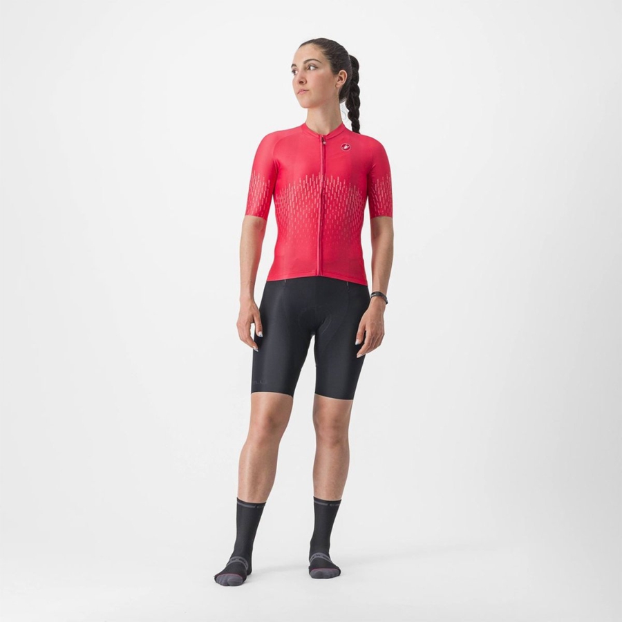 Camiseta Castelli AERO PRO W Mujer Rojas | 137-OBFQET