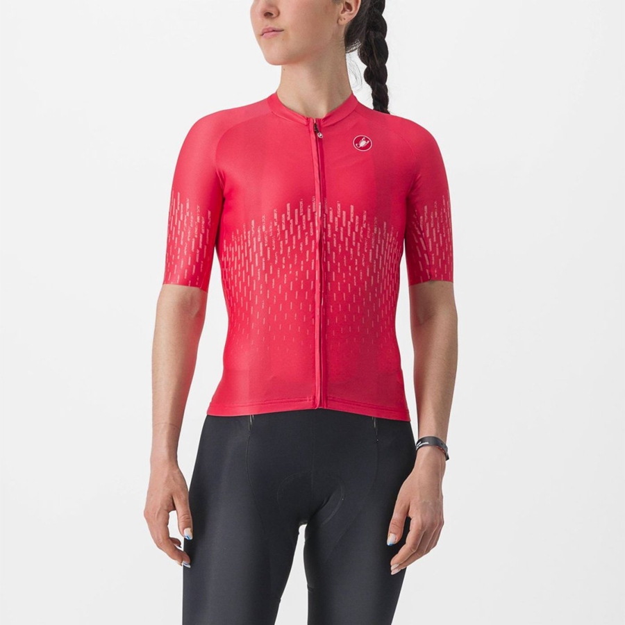 Camiseta Castelli AERO PRO W Mujer Rojas | 137-OBFQET