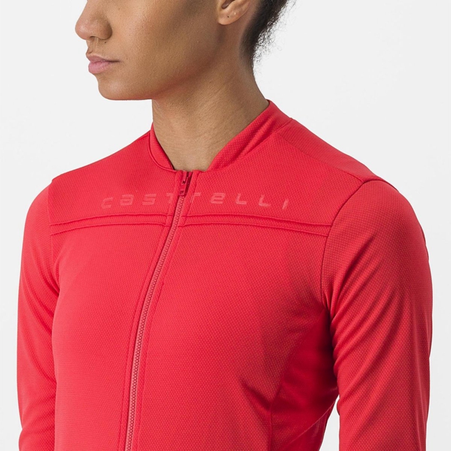 Camiseta Castelli ANIMA 4 LONG SLEEVE Mujer Rojas | 782-HDSBFU