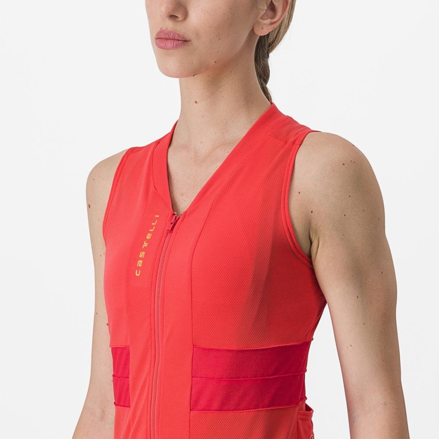 Camiseta Castelli ANIMA 4 SLEEVELESS Mujer Naranjas | 584-GQNUXM