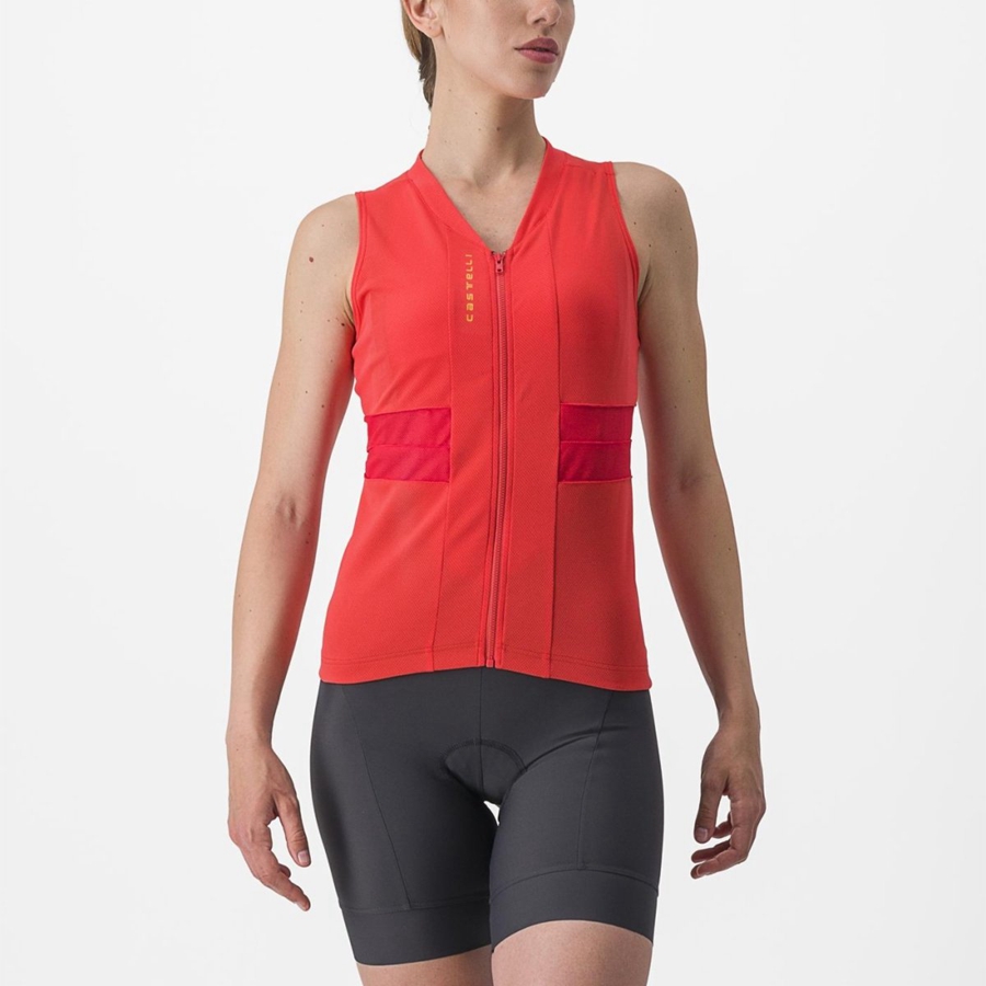 Camiseta Castelli ANIMA 4 SLEEVELESS Mujer Naranjas | 584-GQNUXM