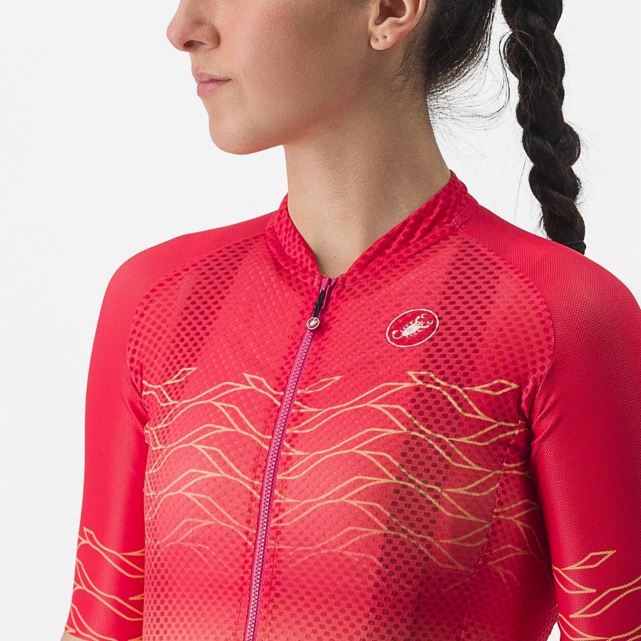 Camiseta Castelli CLIMBER'S 2.0 W Mujer Naranjas | 178-OCSIMR