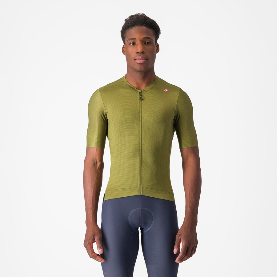 Camiseta Castelli ESPRESSO Hombre Verde Oliva Verde Claro | 924-XBSYZF