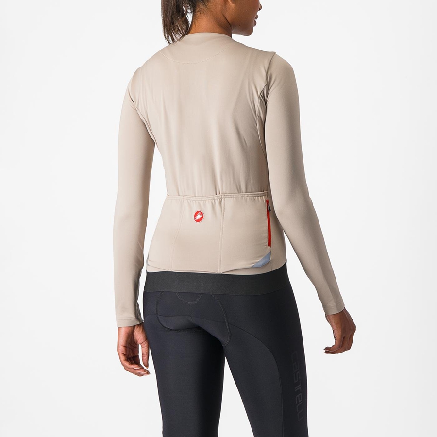 Camiseta Castelli FLY LS W Mujer Gris | 175-HFKJUP