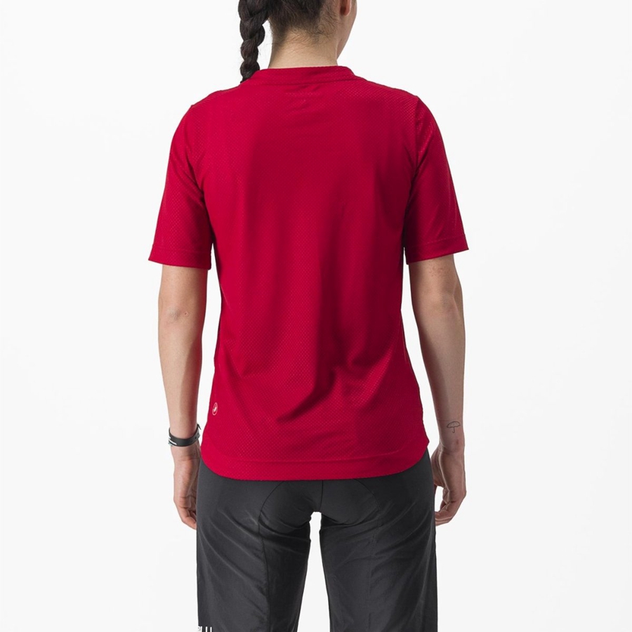 Camiseta Castelli TRAIL TECH 2 W TEE Mujer Rojas Oscuro | 462-QADYEN