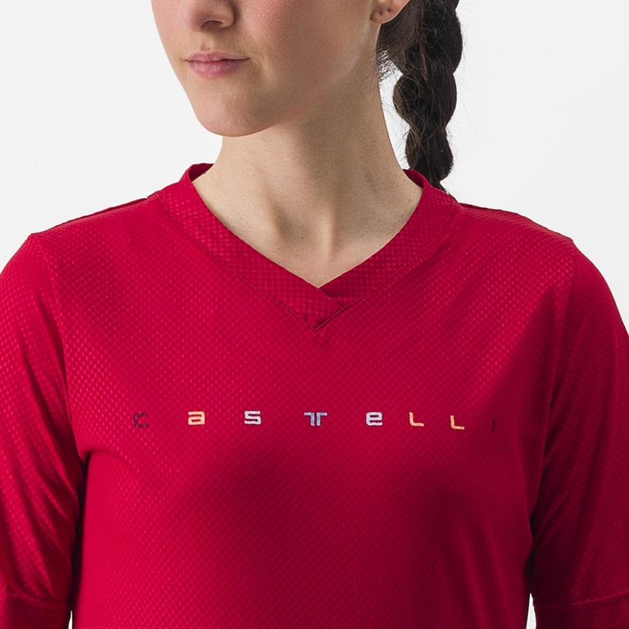 Camiseta Castelli TRAIL TECH 2 W TEE Mujer Rojas Oscuro | 462-QADYEN