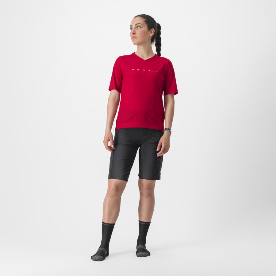 Camiseta Castelli TRAIL TECH 2 W TEE Mujer Rojas Oscuro | 462-QADYEN