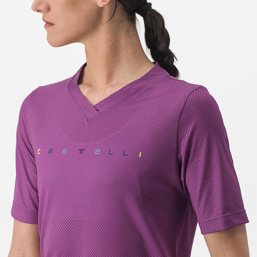 Camiseta Castelli TRAIL TECH 2 W TEE Mujer Moradas | 849-FNIXQV