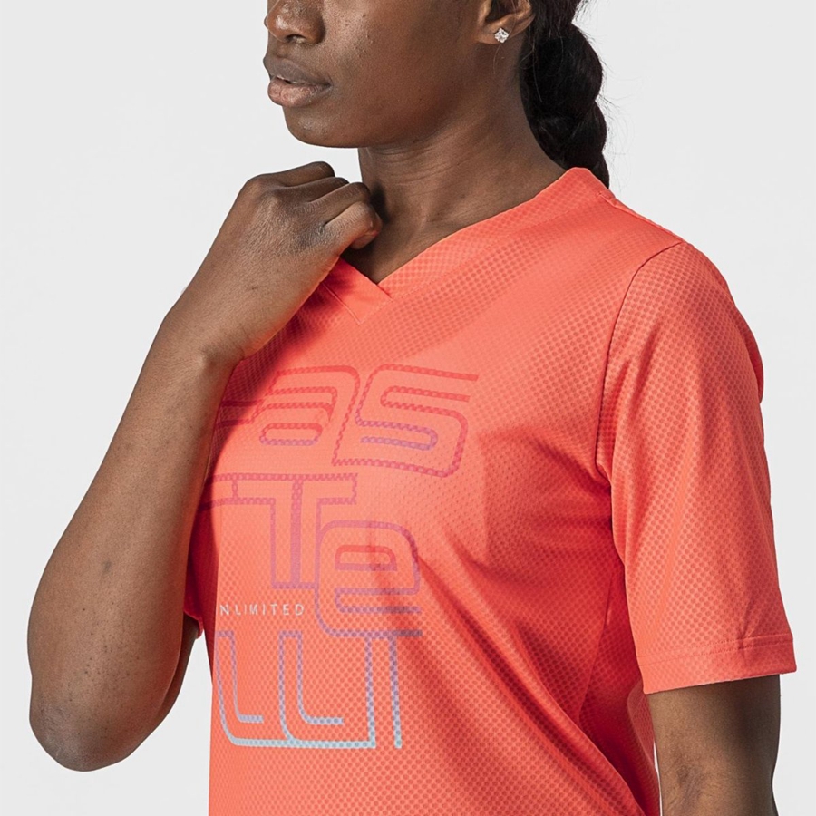 Camiseta Castelli TRAIL TECH W TEE Mujer Coral | 086-UHWXSI