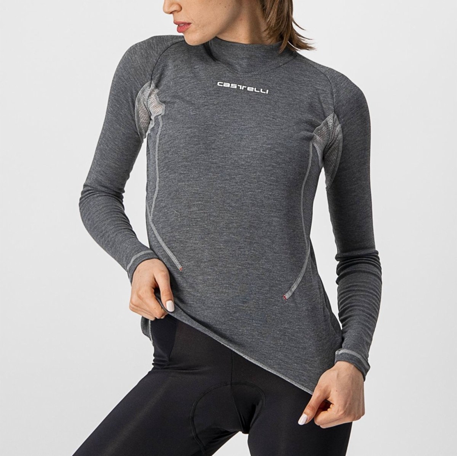 Capa Base Castelli FLANDERS 2 W WARM LONG SLEEVE Mujer Gris | 160-MOEKXG