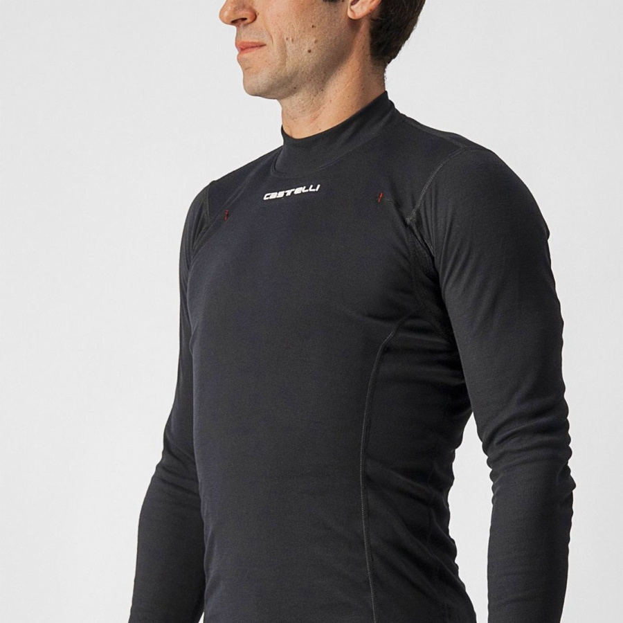 Capa Base Castelli FLANDERS WARM LONG SLEEVE Hombre Negras | 560-CQYLXP