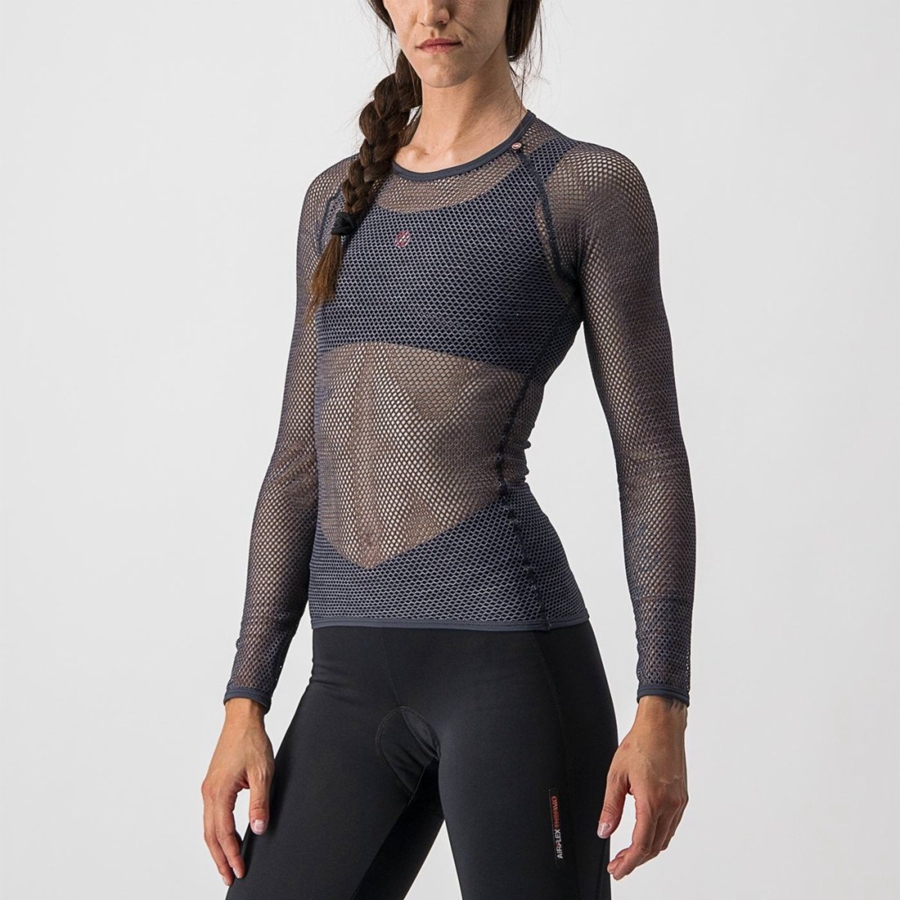 Capa Base Castelli MIRACOLO W LONG SLEEVE Mujer Gris | 129-ONETLQ