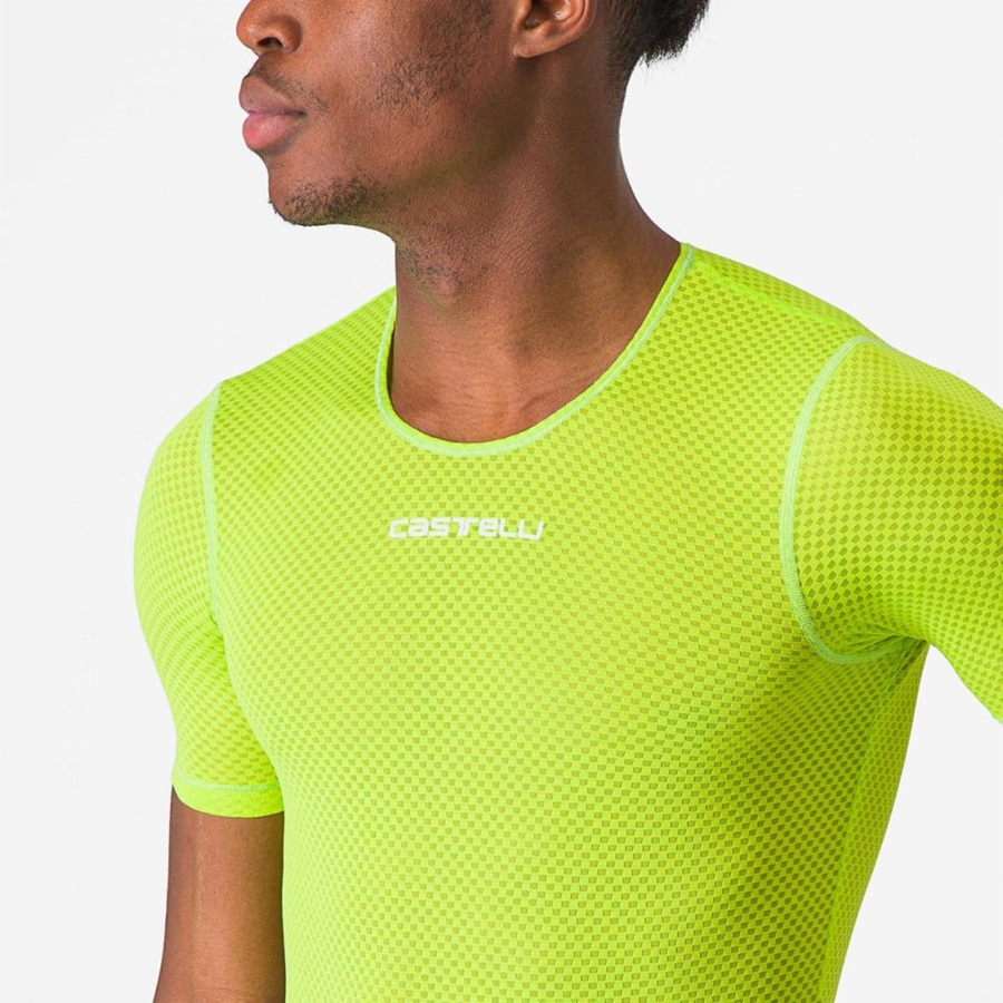 Capa Base Castelli PRO MESH 2.0 SHORT SLEEVE Hombre Verde Claro | 589-FMPVSC