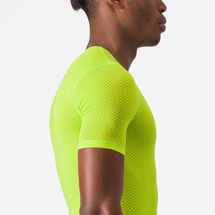 Capa Base Castelli PRO MESH 2.0 SHORT SLEEVE Hombre Verde Claro | 589-FMPVSC