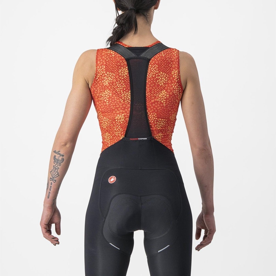 Capa Base Castelli PRO MESH 4 W SLEEVELESS Mujer Naranjas | 631-LPNTUO