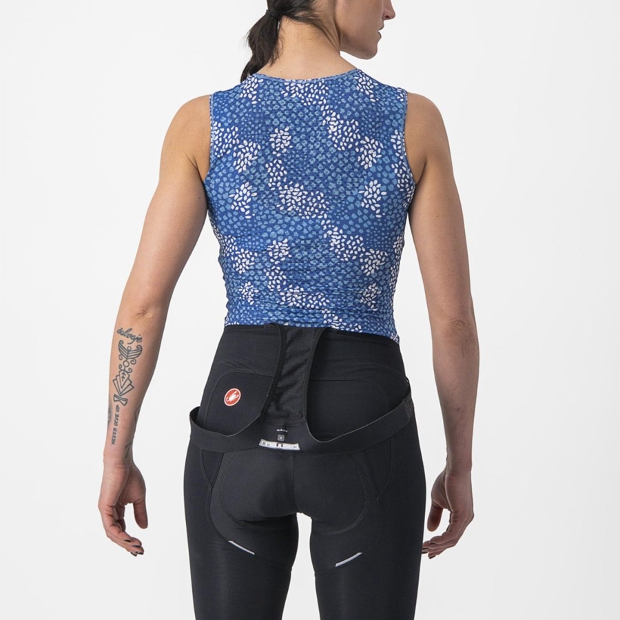 Capa Base Castelli PRO MESH 4 W SLEEVELESS Mujer Azules | 142-ZWIPUY