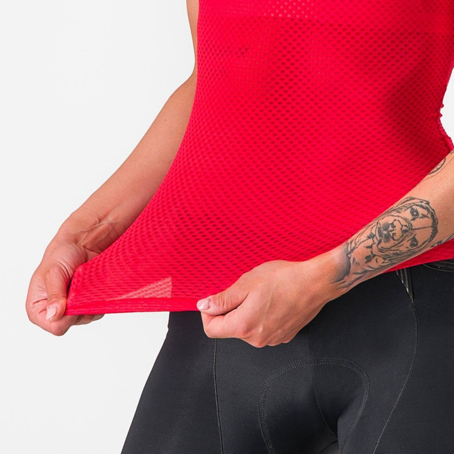 Capa Base Castelli PRO MESH W SLEEVELESS Mujer Rojas | 493-BAHEZC