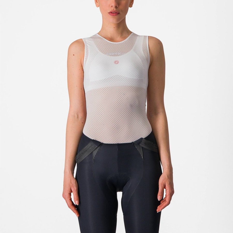 Capa Base Castelli PRO MESH W SLEEVELESS Mujer Blancas | 320-KQCLOY