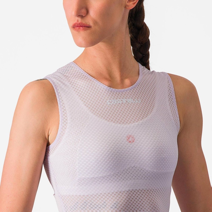 Capa Base Castelli PRO MESH W SLEEVELESS Mujer Moradas Blancas | 058-WALZGO