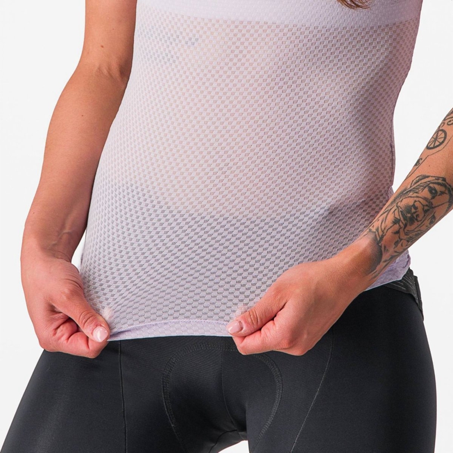 Capa Base Castelli PRO MESH W SLEEVELESS Mujer Moradas Blancas | 058-WALZGO