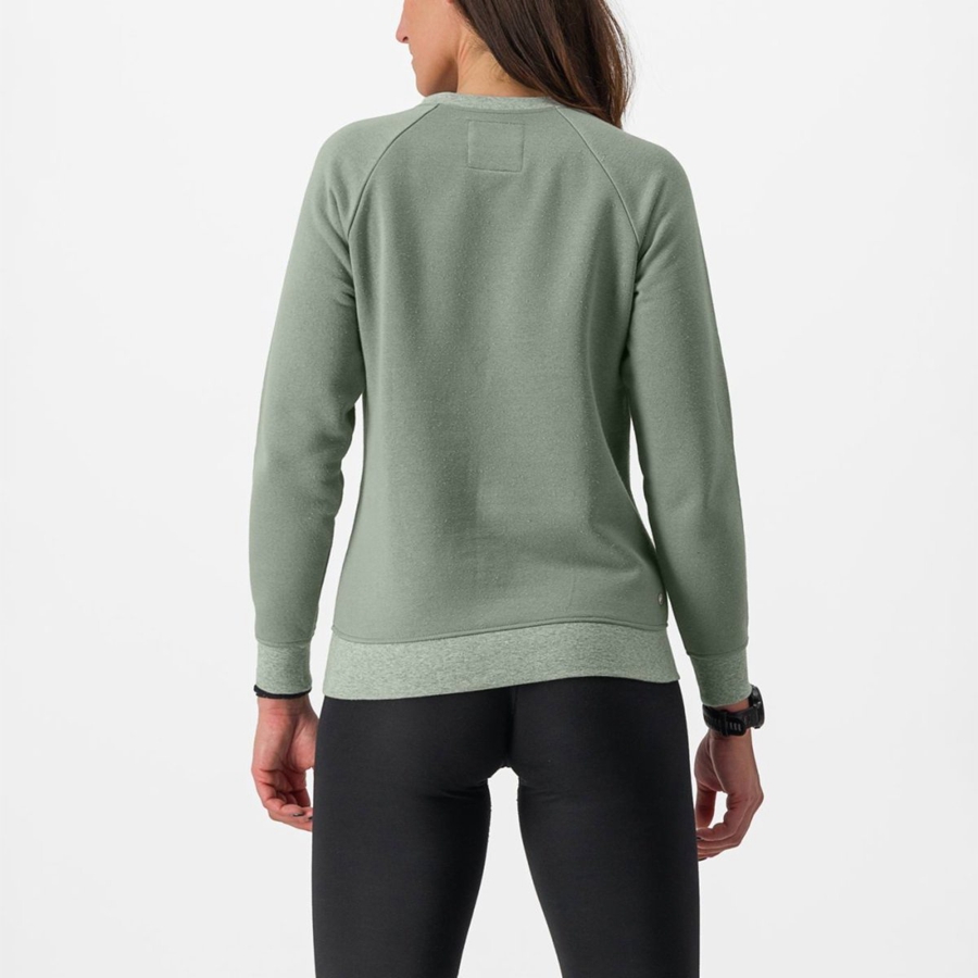 Casual Castelli LOGO W SWEATSHIRT Mujer Verde | 873-JZBCQF