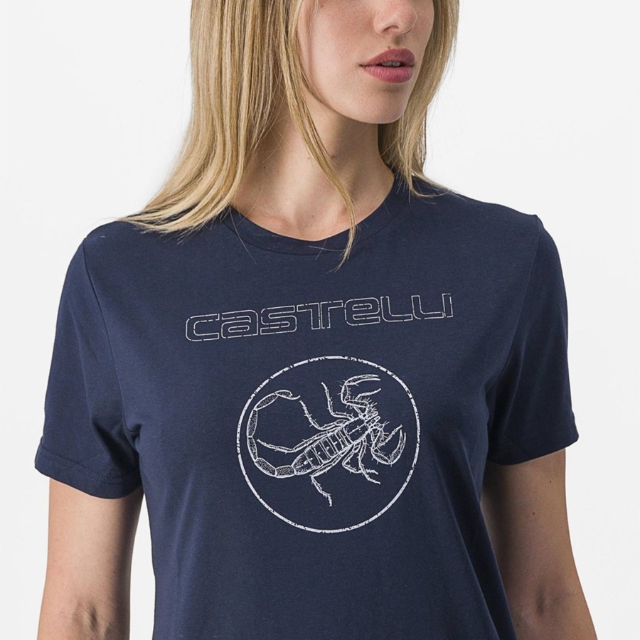 Casual Castelli PEDALARE TEE Mujer Azules | 924-HMRPAK