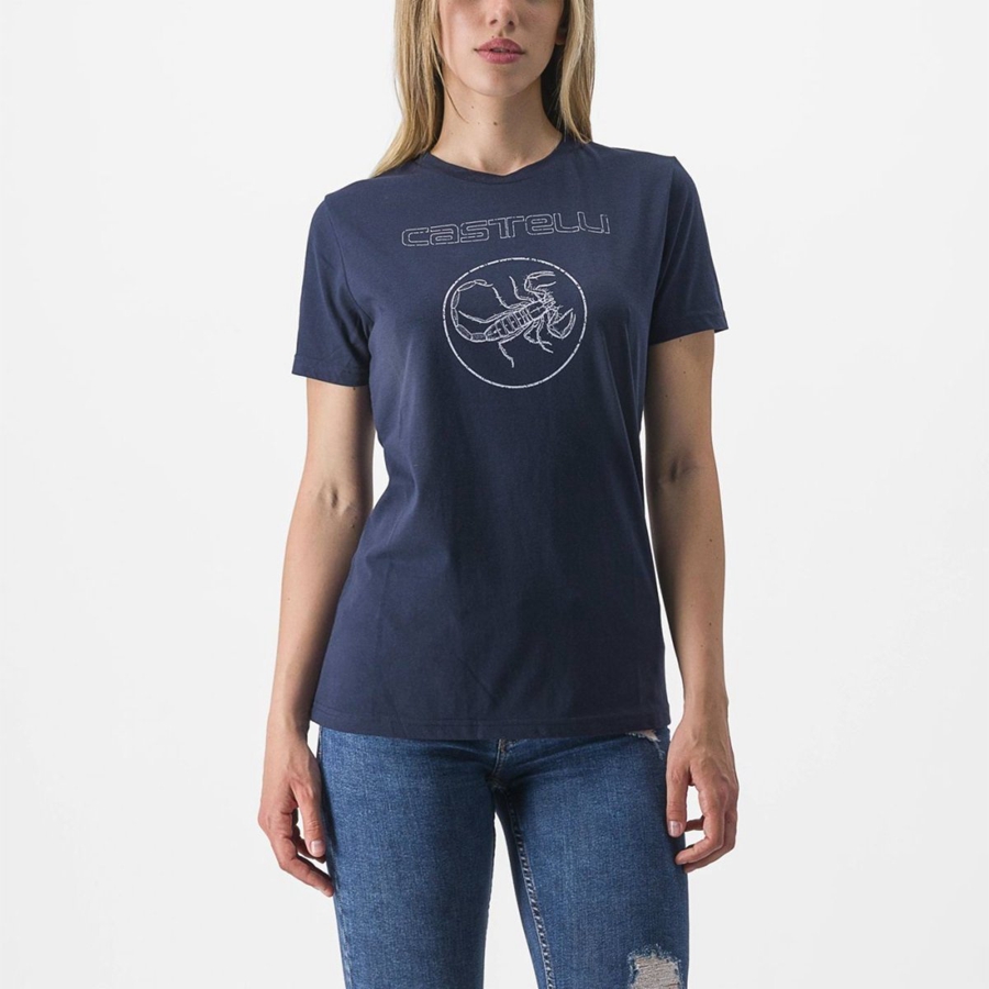 Casual Castelli PEDALARE TEE Mujer Azules | 924-HMRPAK