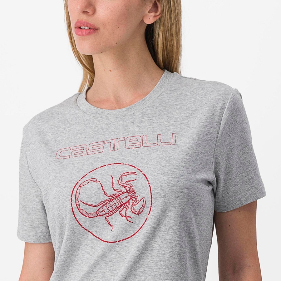 Casual Castelli PEDALARE TEE Mujer Kaki Gris | 409-UHICMP