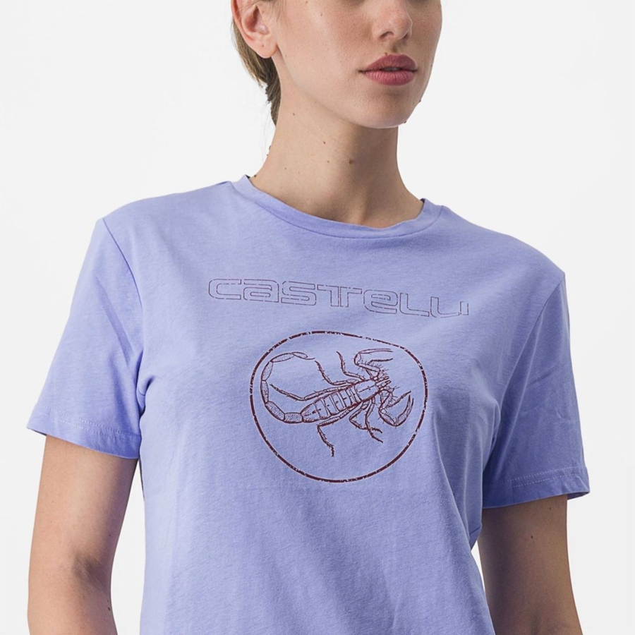 Casual Castelli PEDALARE TEE Mujer Moradas Blancas | 429-NHJLUK