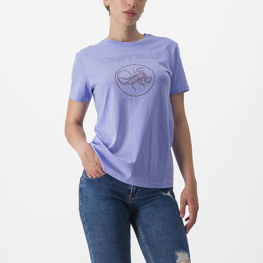 Casual Castelli PEDALARE TEE Mujer Moradas Blancas | 429-NHJLUK