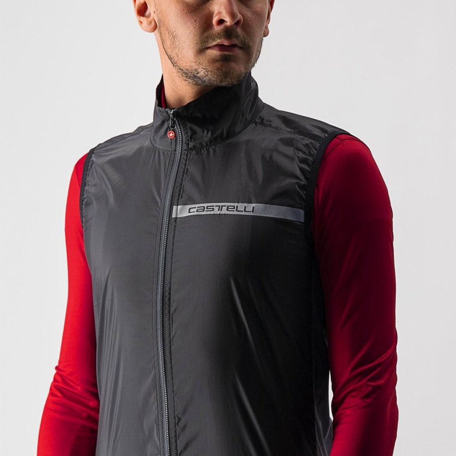 Chaleco Castelli SQUADRA STRETCH Hombre Negras Gris Oscuro | 538-ELATYJ